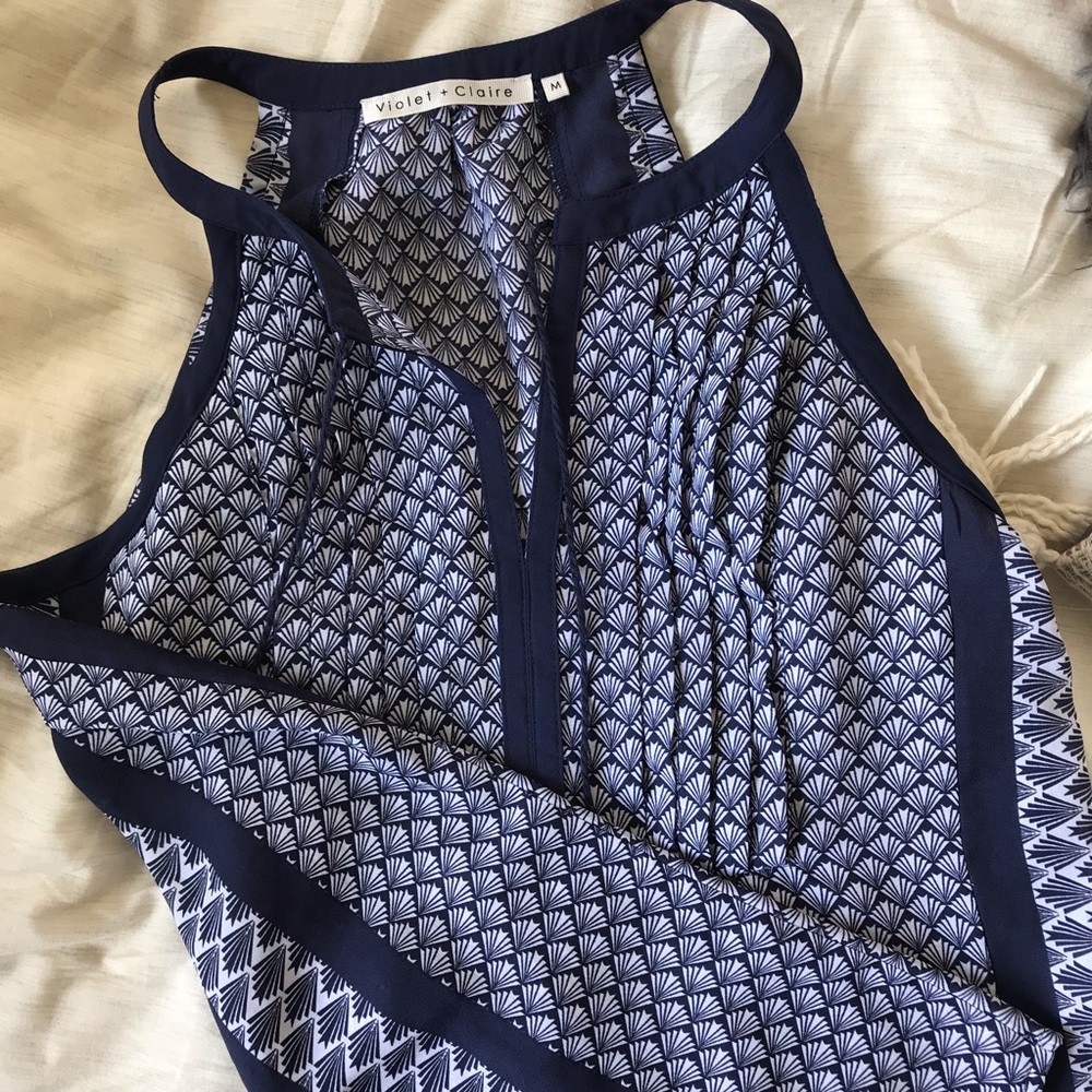 blue patterned blouse - Picture 3 of 4